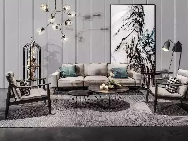 自建别墅准备装修, 看到新中式沙发背景墙的一幕, 原来可以这么美!