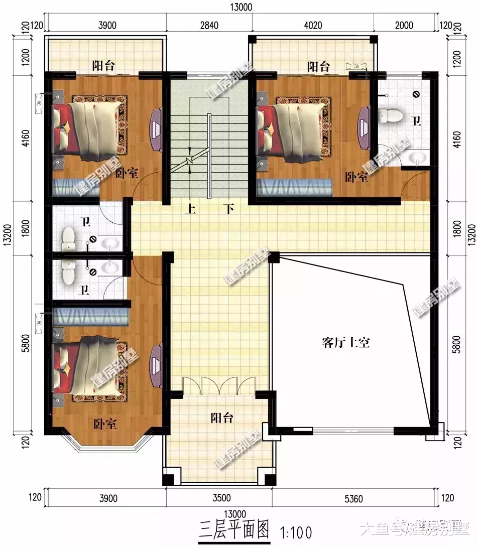 兩棟帶架空層設計的四層別墅，同樣的氣派，建房就要建不一樣的