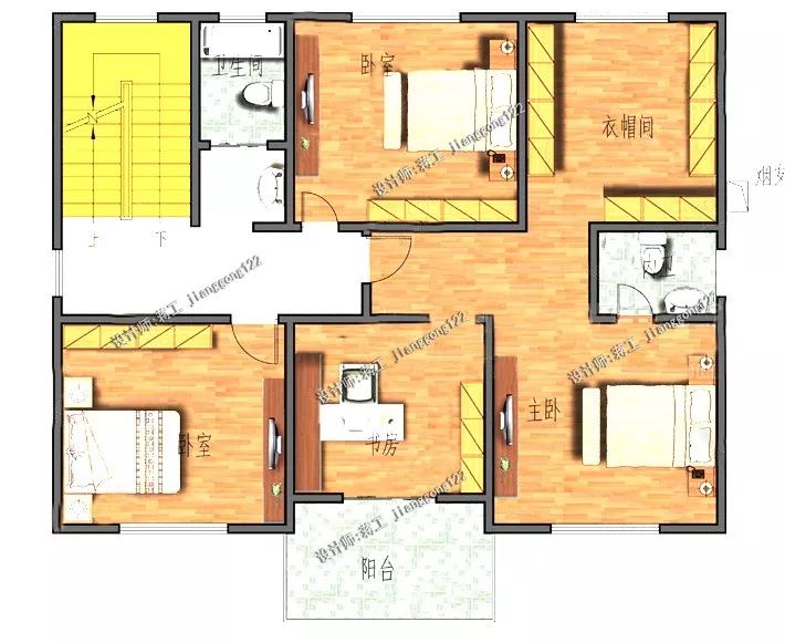 13×10米舒适二层农村别墅，60万入住，户型真的很赞