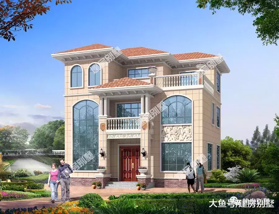 面宽11米左右的农村自建房, 欧式的外观风格, 迎舒心生活