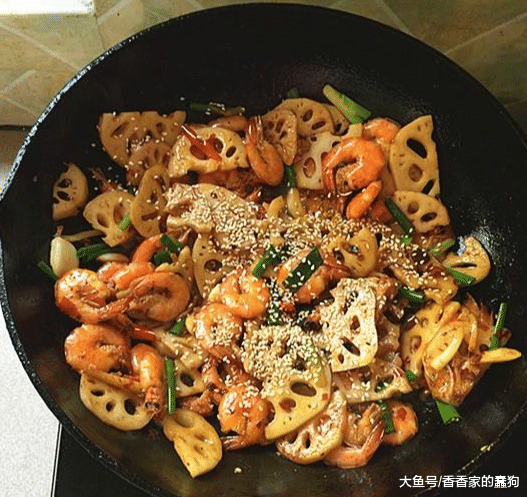 麻辣藕片虾的做法