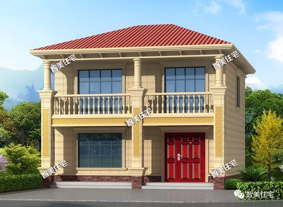 9×11米二层别墅，主体16万带堂屋，厨房餐厅单独建