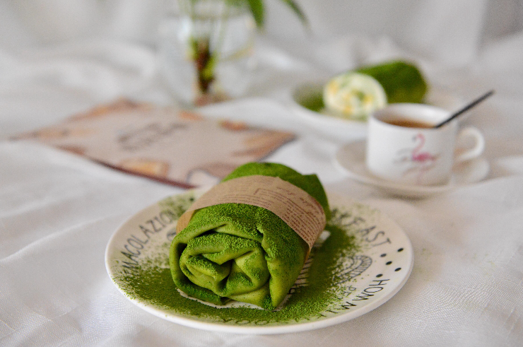 高颜值网红抹茶毛巾卷，平底锅就能做，易上手零失败