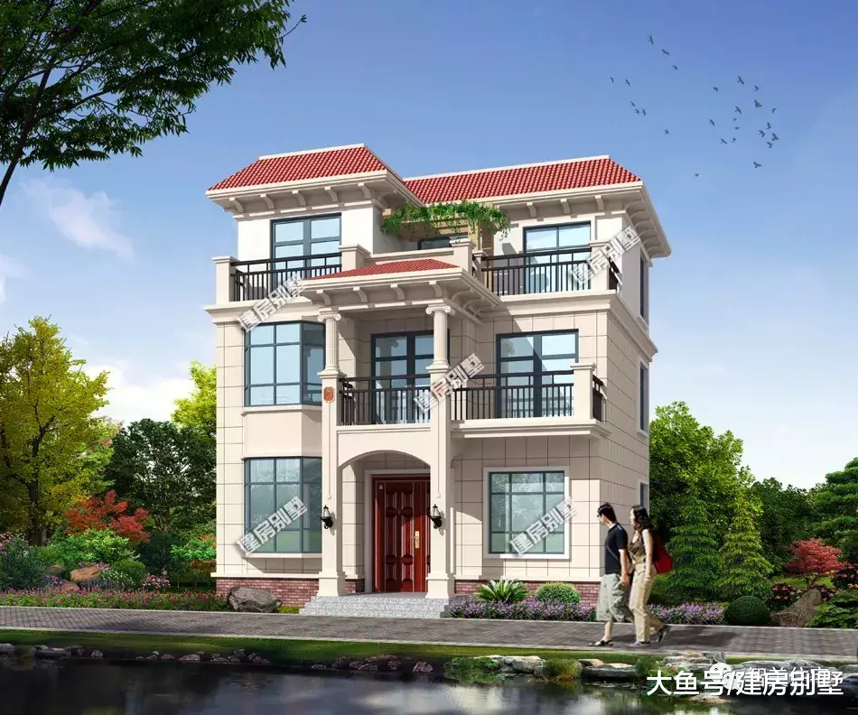 3栋面宽9米多的农村自建房，飘窗、平屋顶和低造价，你想要的都有