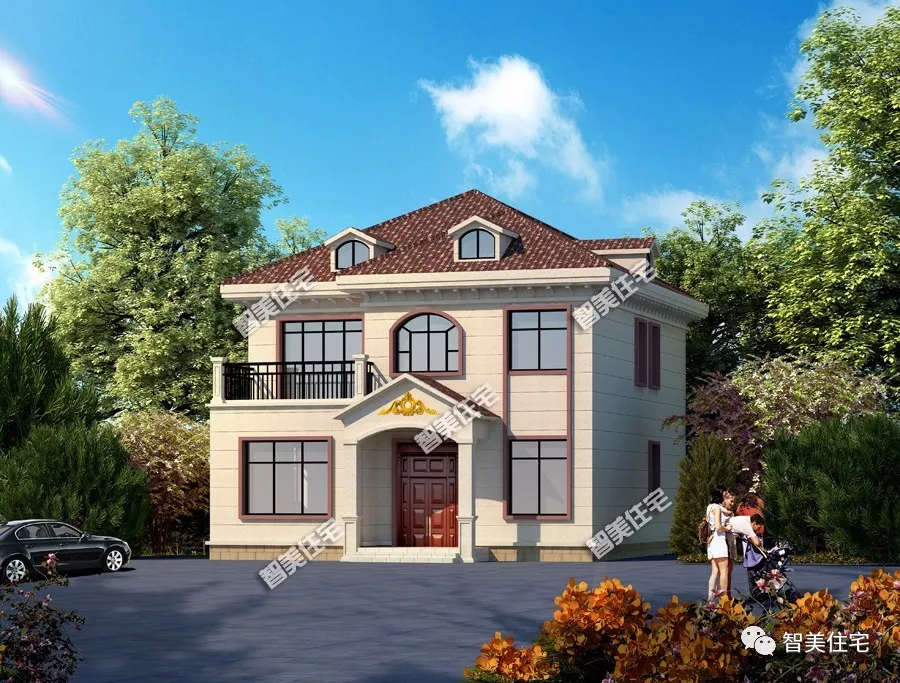 七栋面宽少于10米的二层别墅，适合小宅基地，比建一层还划算