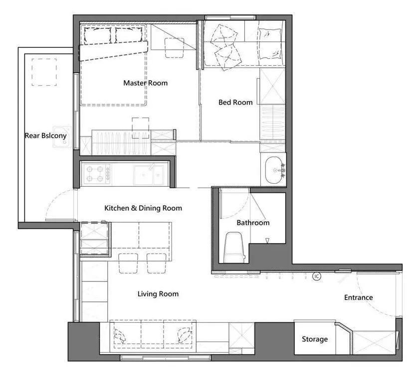 台湾40平不到的小户型公寓，收纳空间比100平房子还多