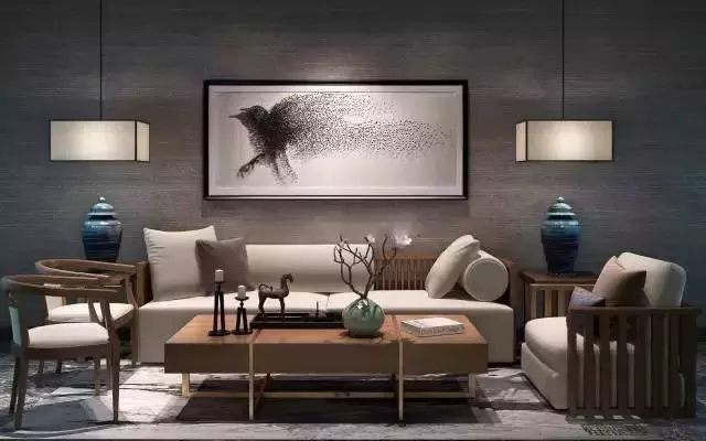 自建别墅准备装修, 看到新中式沙发背景墙的一幕, 原来可以这么美!