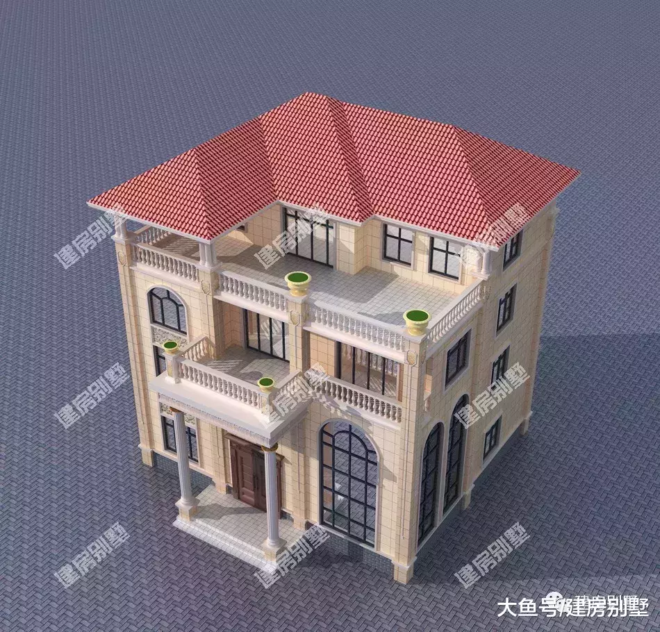 帶落地窗和旋轉樓梯的農村別墅，這樣建房夠氣派了吧！