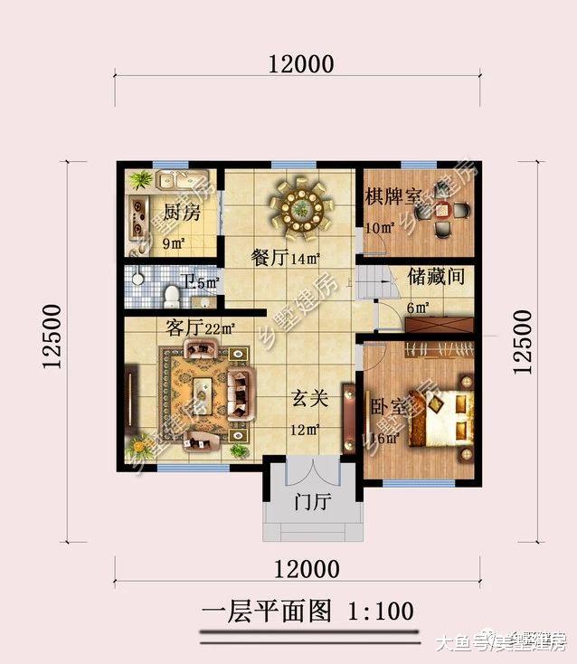 占地132平现代风格别墅，简约大气，建一栋在农村彰显品味！