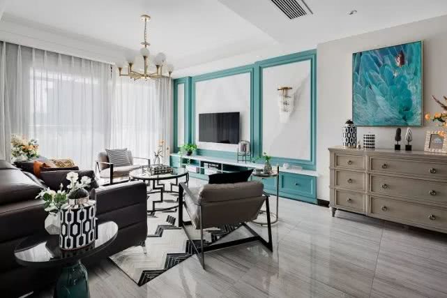 136平的新房，现代美式风装修，大胆的用色，性感又自由奔放！