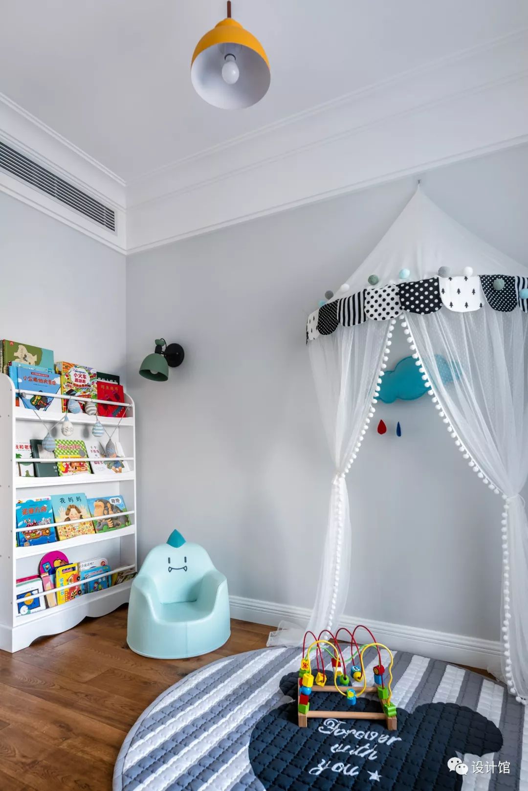 126㎡现代美式，蓝灰色的轻奢