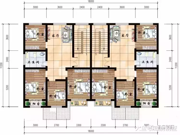 寬17-18米的兄弟雙拼別墅，合伙建房子，既大氣又省錢