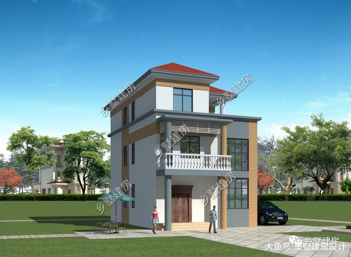 8X13米农村三层小别墅，开间小造价低，拙朴随性，无问西东！