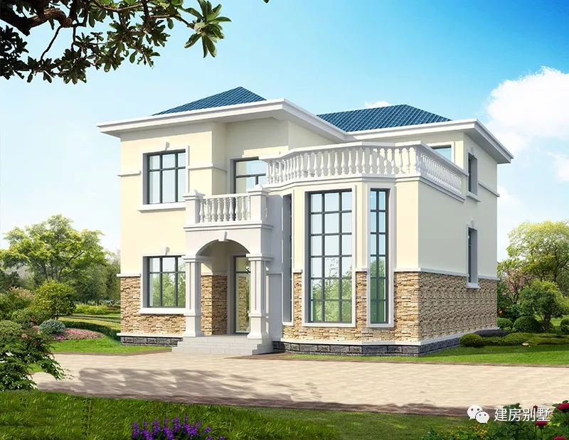 两栋外观很美的自建房别墅，23-25万就能建其中一款