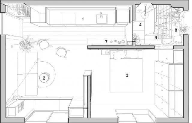 35平的原木风小户型公寓，变形家具让小房子更实用