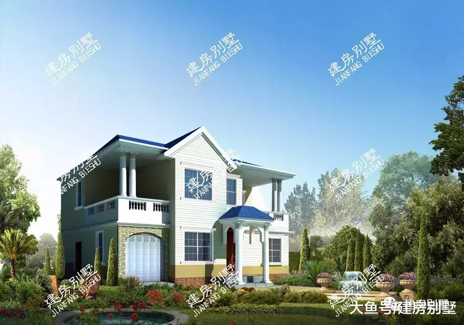 两栋宽度较大的农村自建房，多开间设计，美观且气派