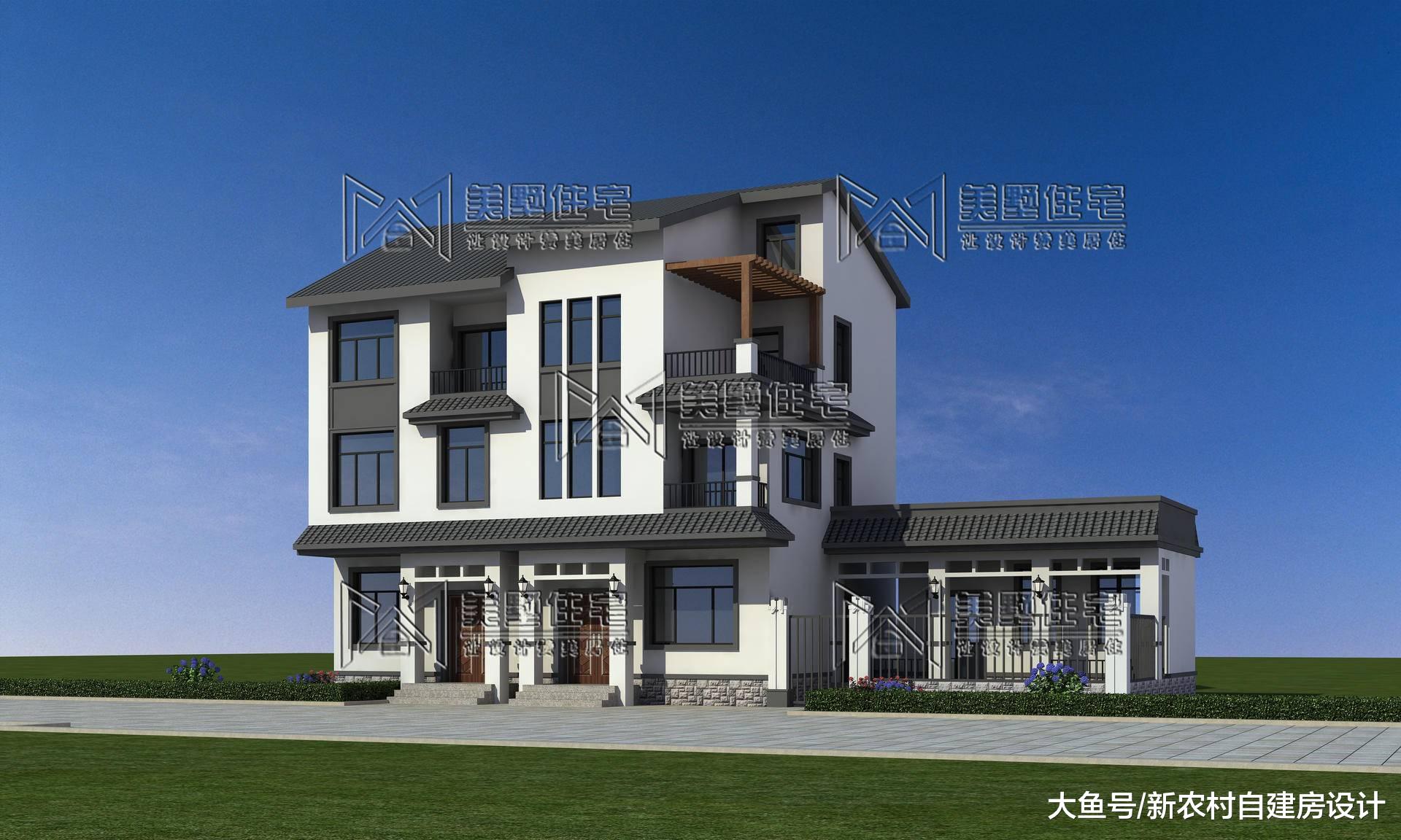 占地120平照样建中式双拼，两兄弟这样建房，家庭才和睦