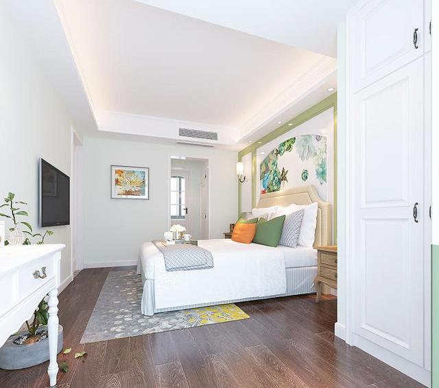 91平米美式风，绿色是自然的代表，昭示着生机与活力，希望与健康