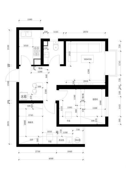 68平小戶型簡歐新，客廳家具占滿空間，網友說再漂亮也擁擠！