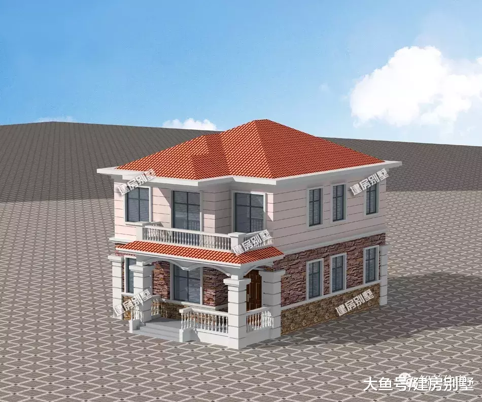 拥有精致外观的两层别墅，小面宽户型，造价低又很实用