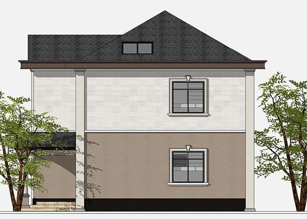 占地100平二层经典欧式别墅, 方正大气, 造价30W以内, 年轻家庭值得拥有