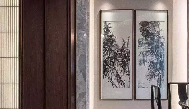 简洁明朗的新中式住宅，温润典雅，细腻勾勒天然韵致的中式韵味