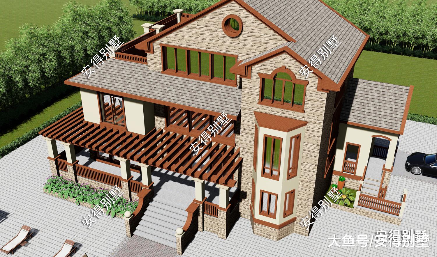 大坡顶美式3层别墅，低调却不失奢华