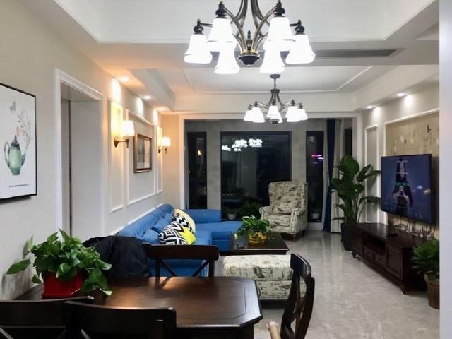 125平的美式新家, 全屋定制花钱省心, 晒晒特别有档次的客厅!