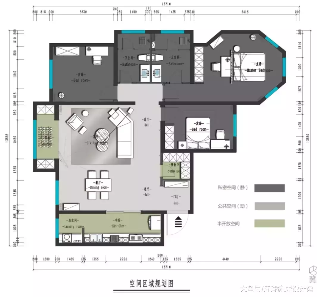 打破常規！150㎡現代簡約，一室多用的設計我還是第一次見！