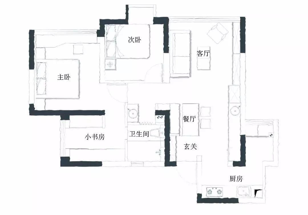 90平开门见厅的三居室居然这样设计，好聪明哦！