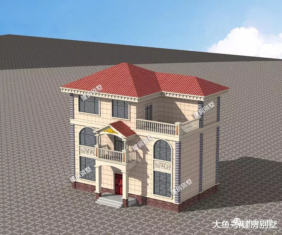 13.1×7.6米农村别墅，7个卧室设计，客厅挑空很大气