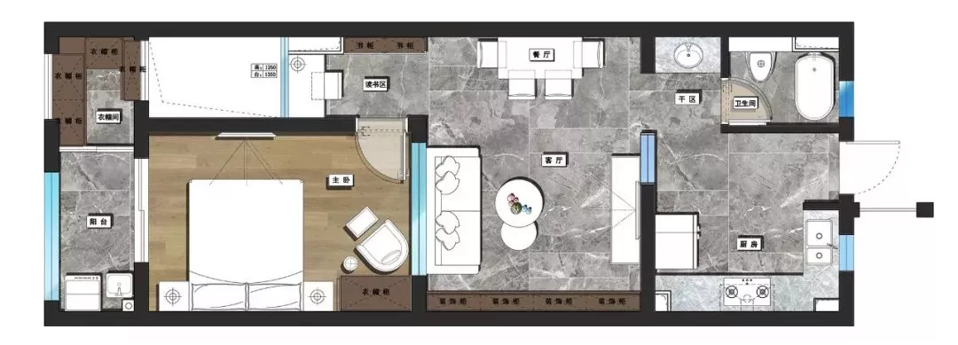53平的北欧风小户型公寓，简单的色彩营造出清新感