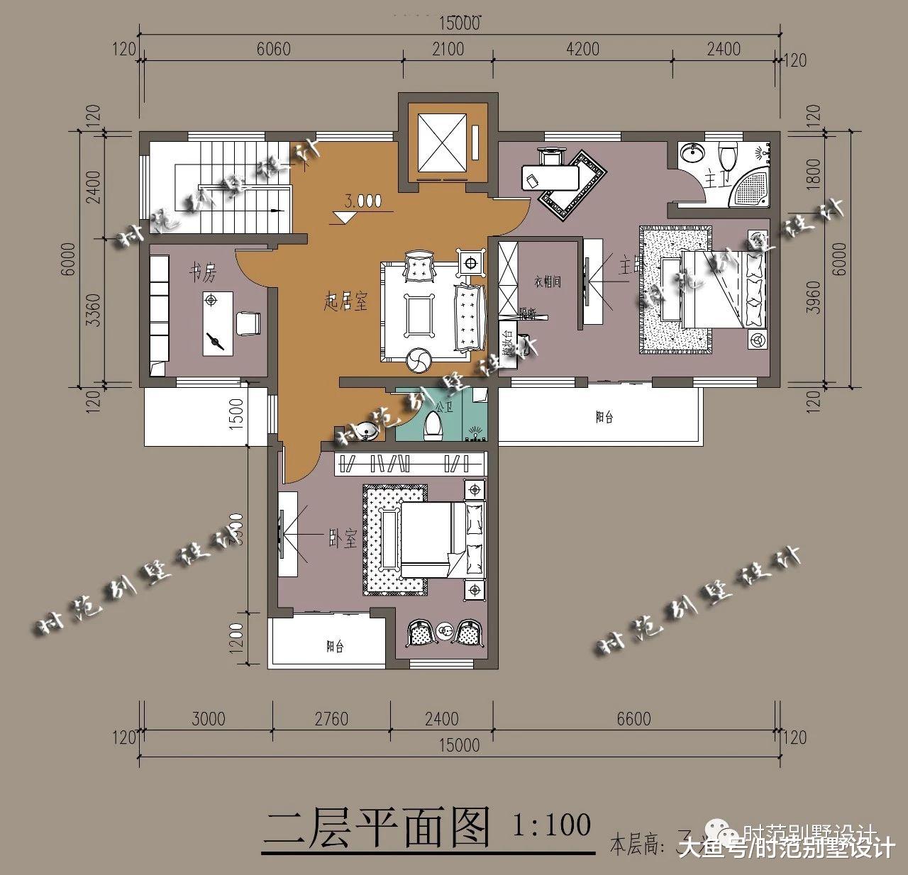 15x13米二层中式别墅，4室3厅带庭院，一廊一檐都是家的模样