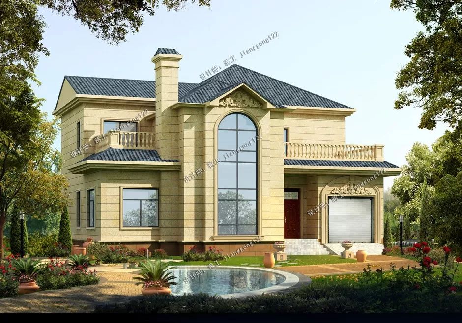 精致体面的简欧双层别墅，挑空大客厅大车库，这才是品质乡村生活