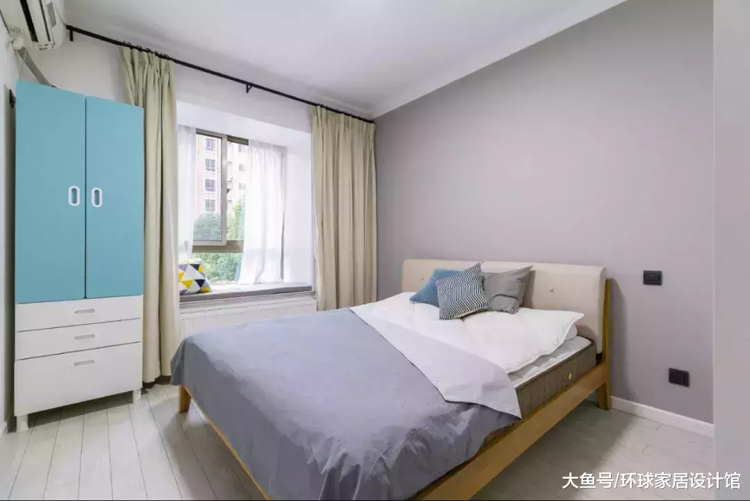 二手房改造, 89㎡北欧两居室, 客厅一整面柜子好给力!