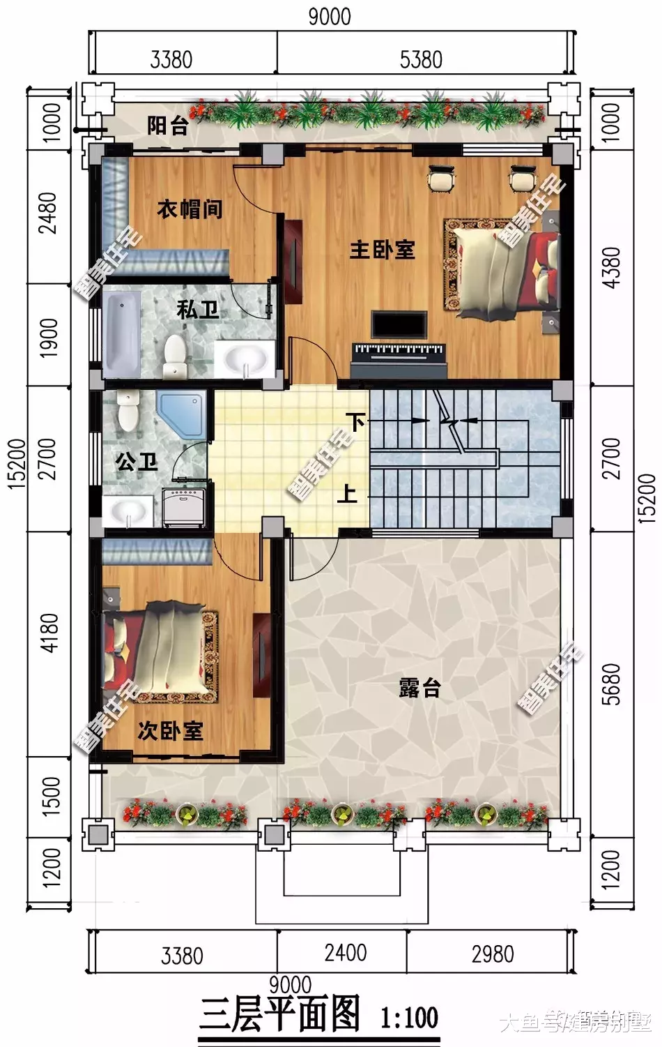 9×14.2米农村别墅，小面宽户型，带来一阵轻奢风