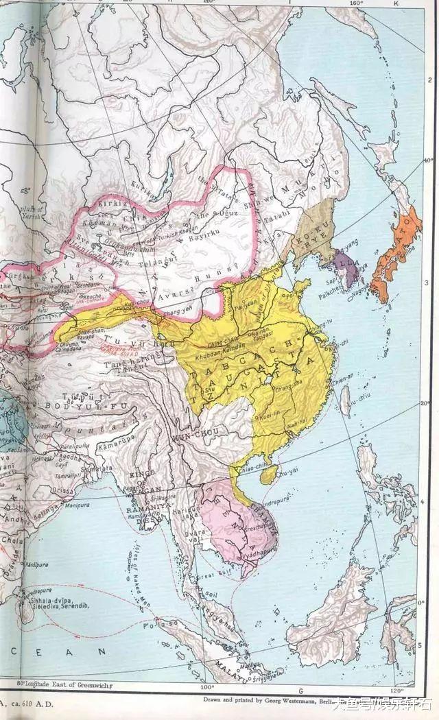 #中国历史#美国哈佛版中国历史地图，与国内版差异大，主要朝代对比