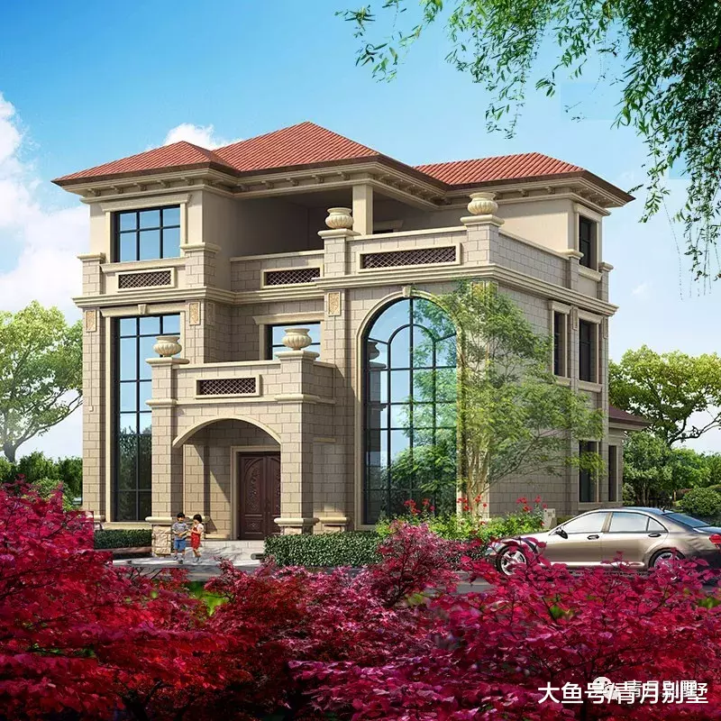 12米×17米豪华欧式别墅，大露台6卧室带堂屋，满足你的需求