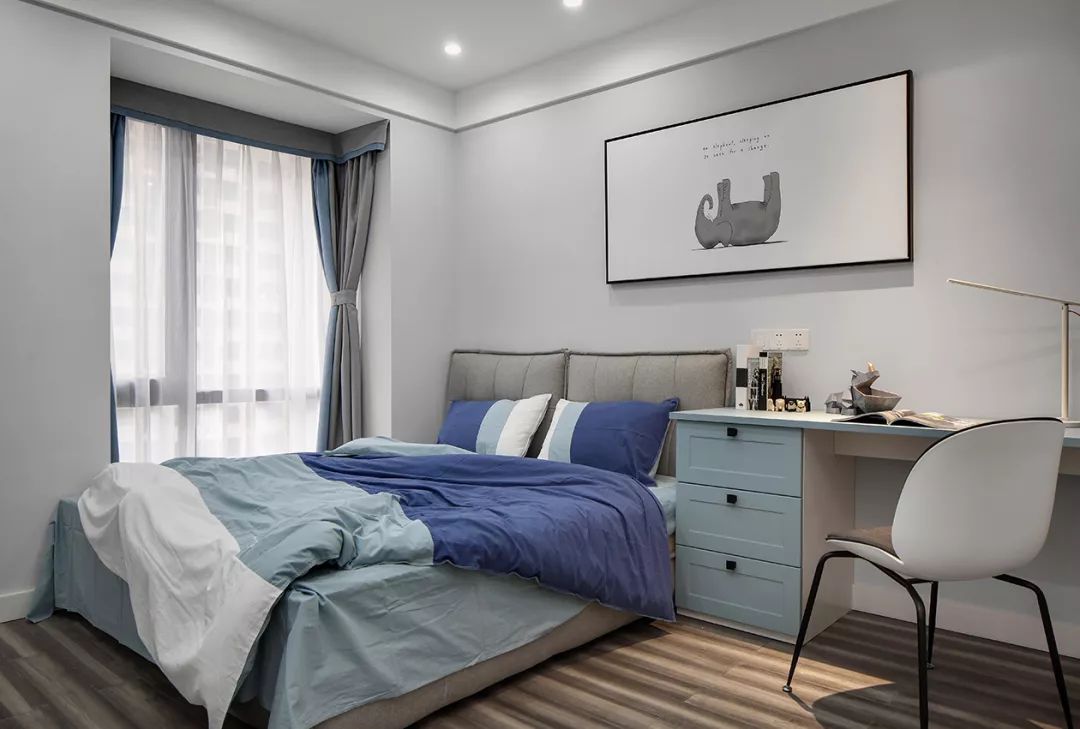 120㎡现代简约，优雅蓝色调，装出安静大方的气质