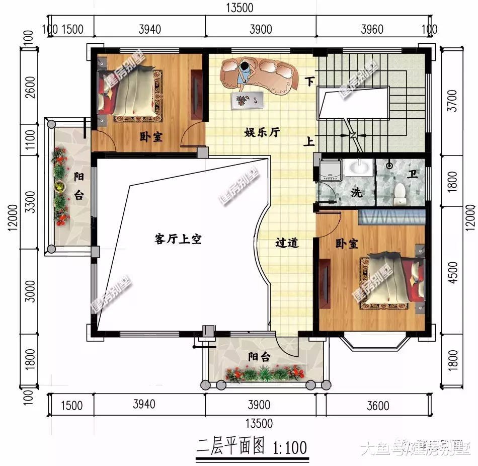 13.5×12米农村别墅，村里第一豪华的住宅，非它莫属