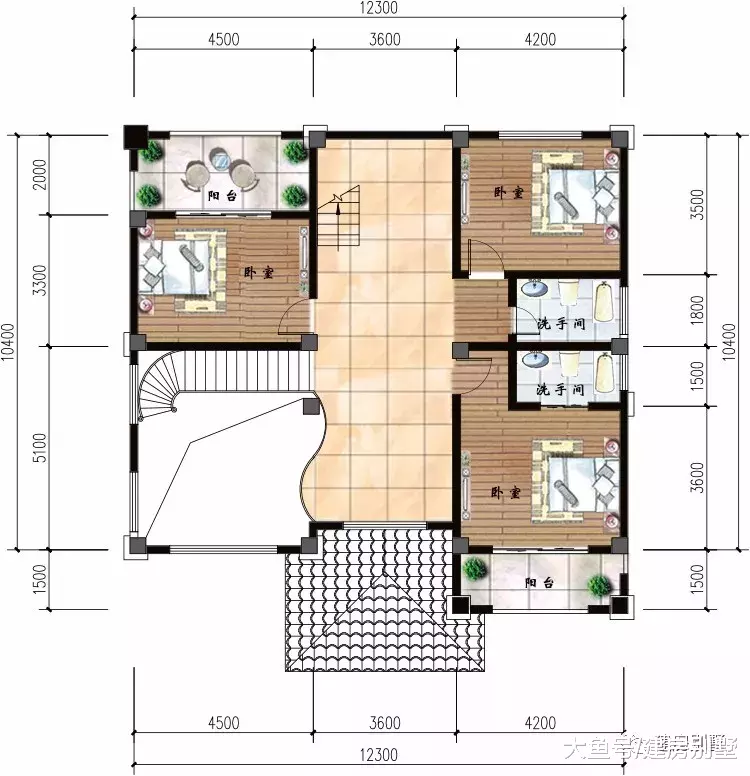 相似风格的两栋农村自建房，都配复式客厅，主体30万左右