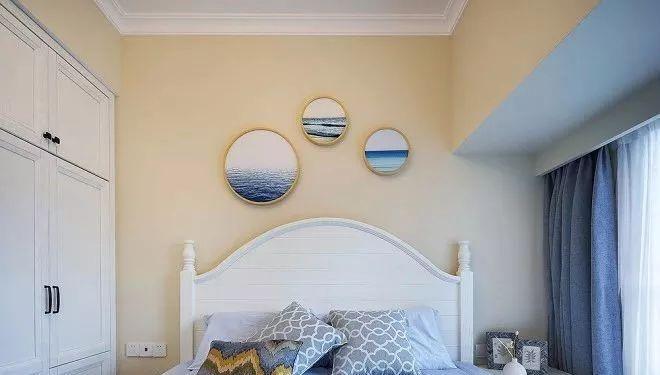 蓝与白装饰出的美式三居，有一种很仙的美！