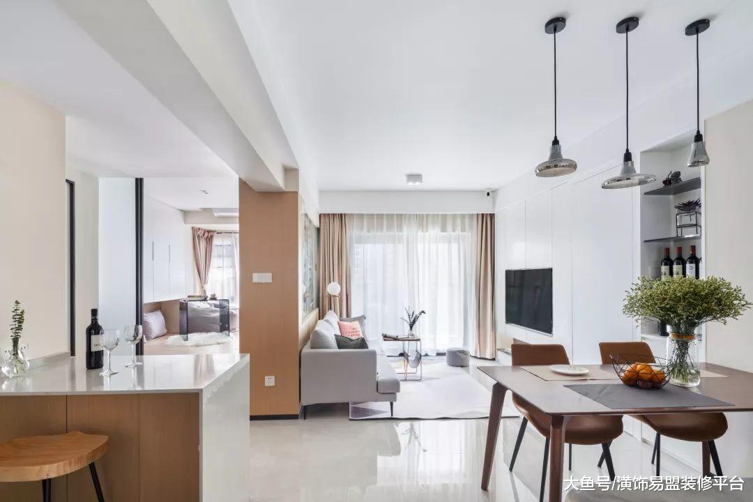 76㎡简约北欧2室2厅，沙发后面的设计逆天了