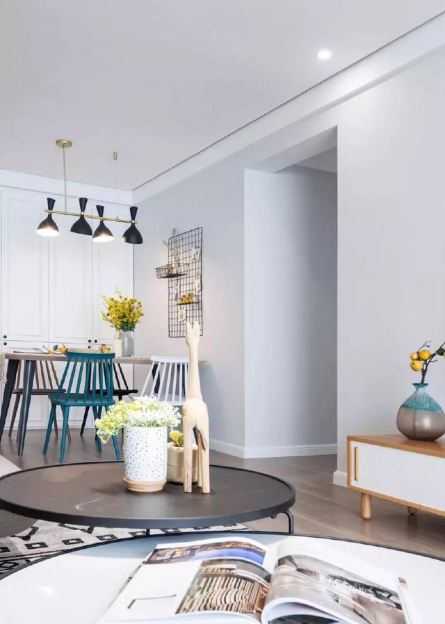 110平温馨三房, 巧用吧台做隔断, 漂亮又实用!