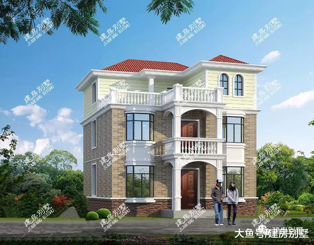 两栋宽不到10米的农村自建房，第一栋这样设计也太好看了