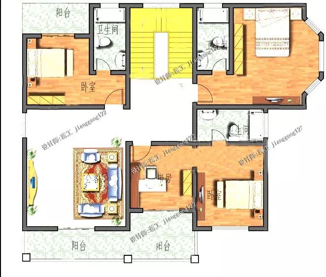 6款二层农村别墅，款款带车库，南方人和北方人都可以建