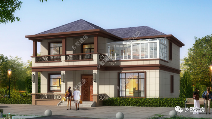 农村自建现代风格小户型别墅，带超大阳光房，给你一个温暖的家！