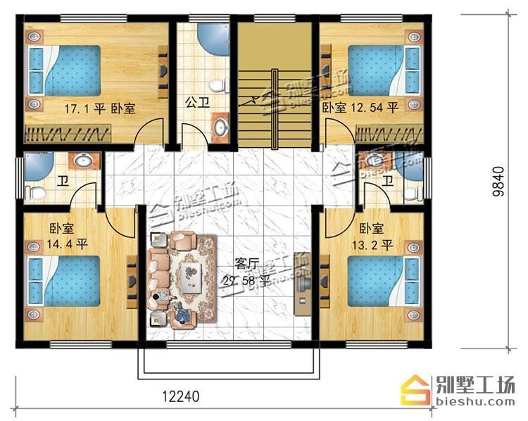 5款開間13m內農村熱門別墅圖紙，造價最低22萬
