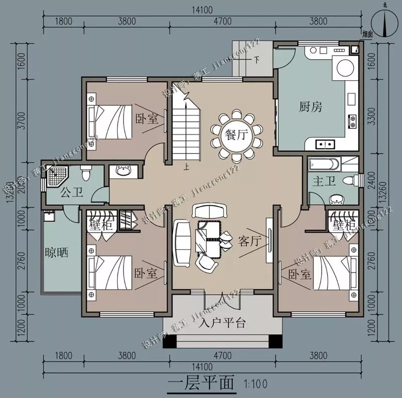 28万复式二层农村别墅，最流行的新中式风，图纸简单老爸都能看懂