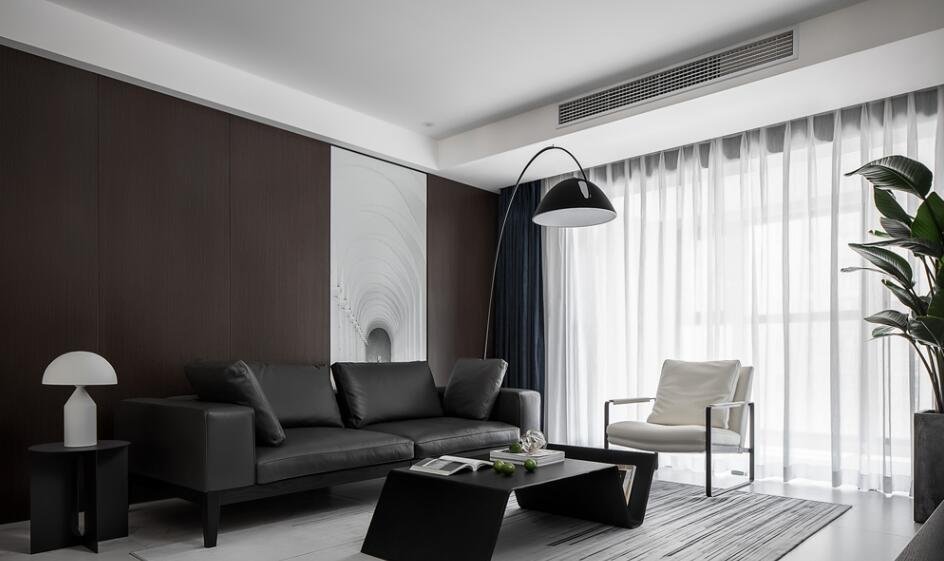 130平现代简约装修 用机理与色彩去柔化空间